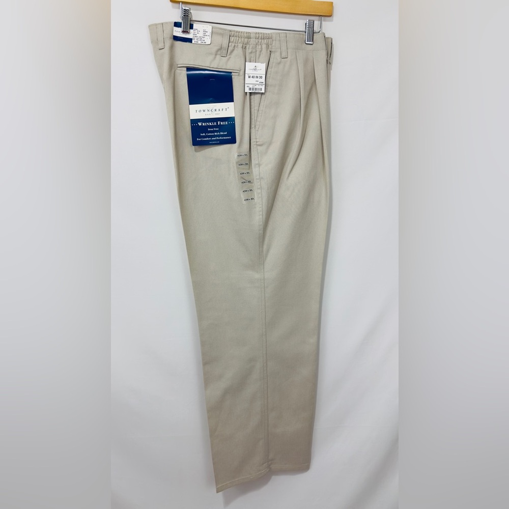 Men’s Stone Gray Town craft Straight Leg Wrinkle Free Elastic Side Pant …